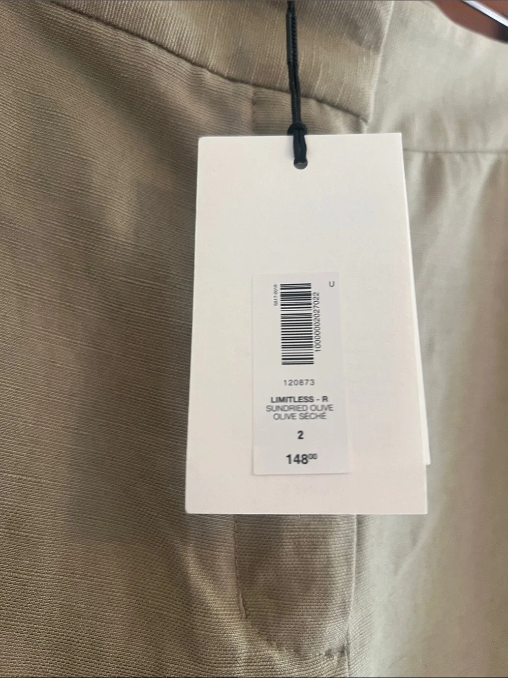 Aritzia Limitless Pant- Cruise Linen- size 2 - Sun-dried Olive Green - BNWT